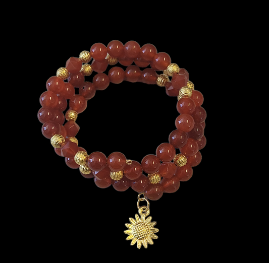 Carnelian wrap bracelet