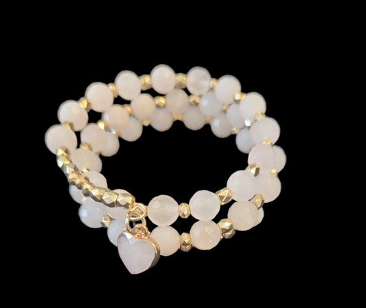 Rose Quartz wrap bracelet