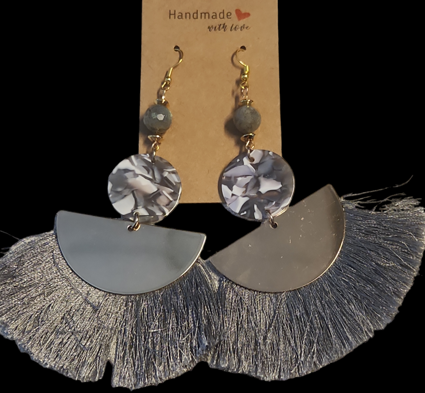 Labradorite Fan Earrings