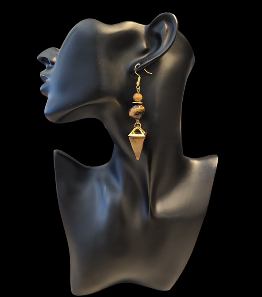 "ON POINTE" Gold tone drop earrings