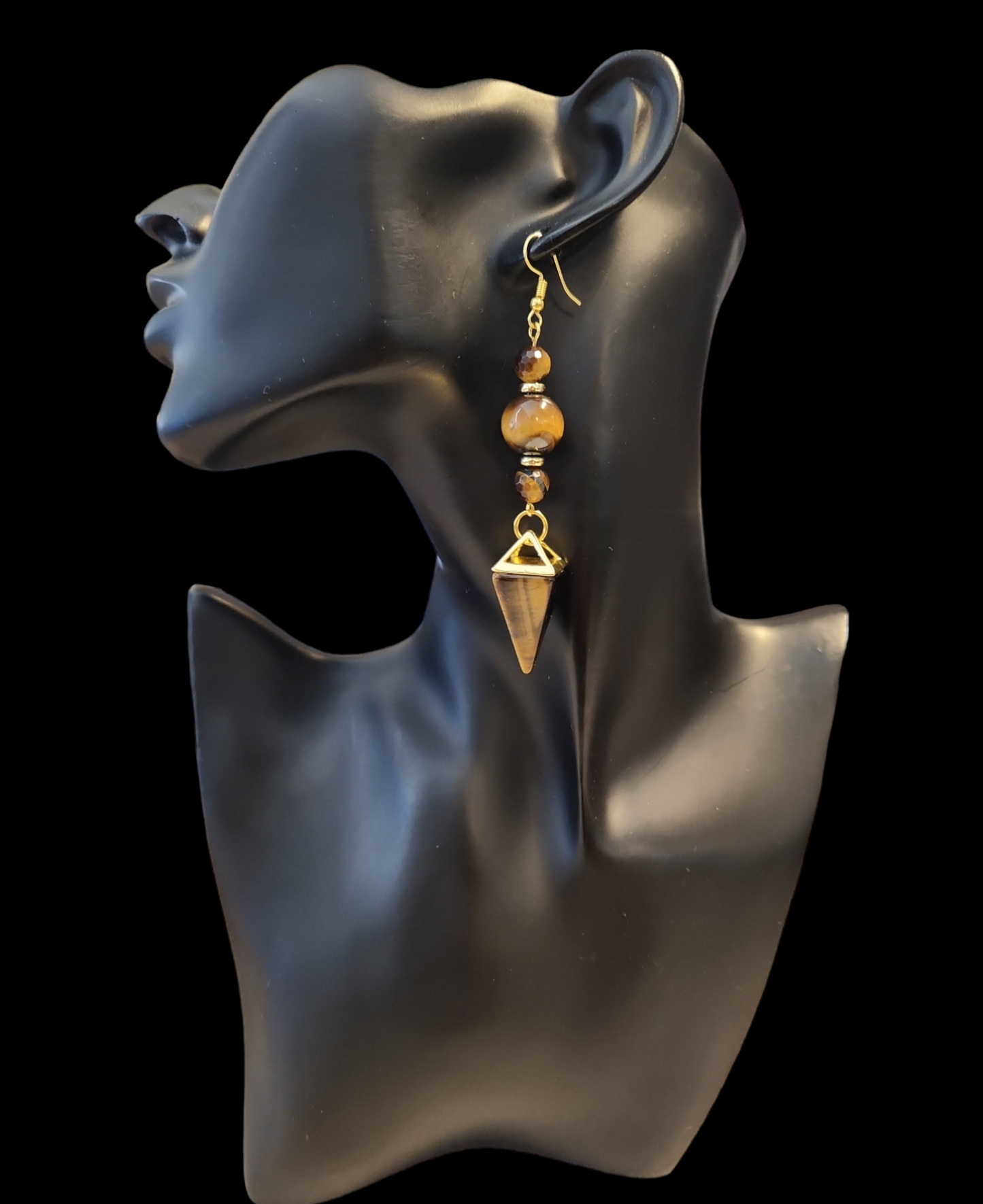 "ON POINTE" Gold tone drop earrings