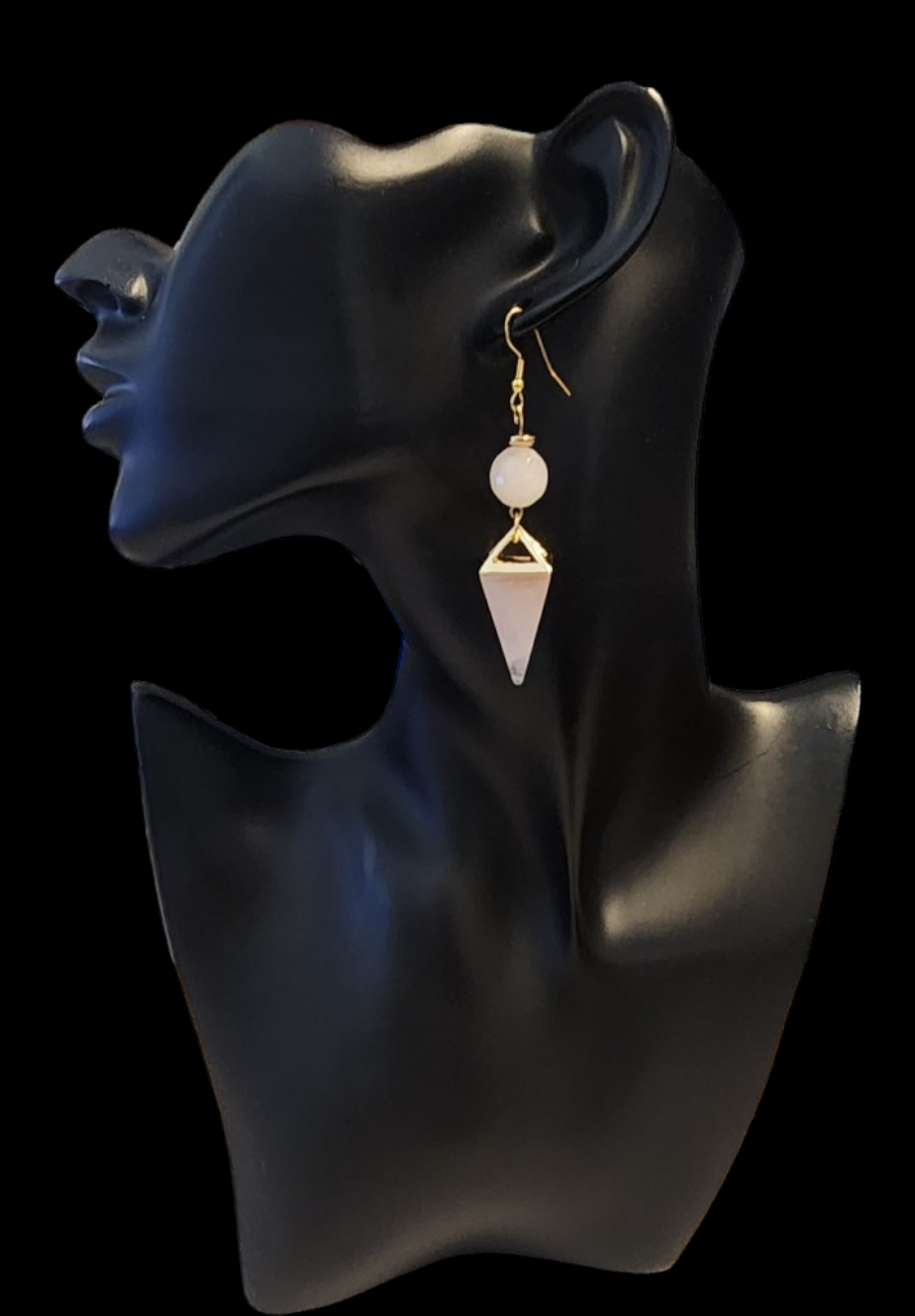 "ON POINTE" Gold tone drop earrings