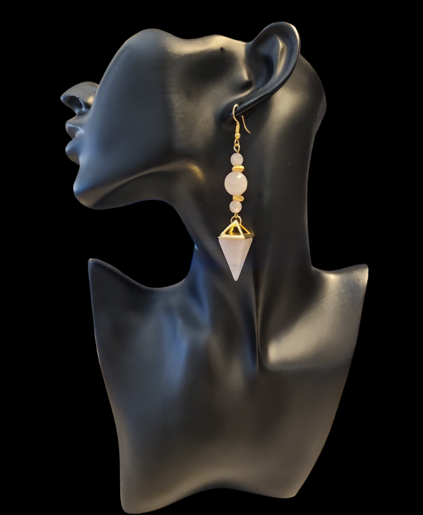 "ON POINTE" Gold tone drop earrings