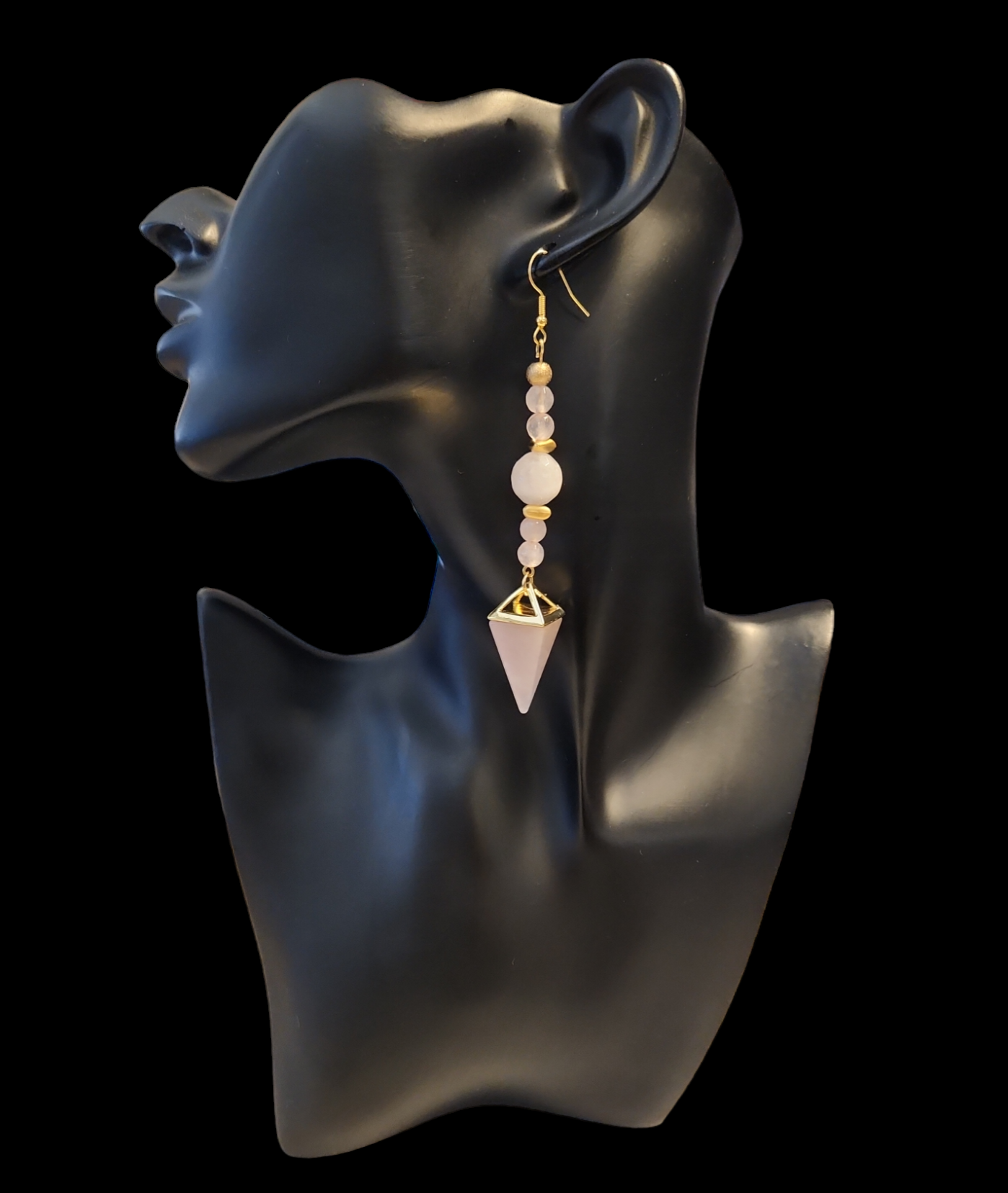 "ON POINTE" Gold tone drop earrings