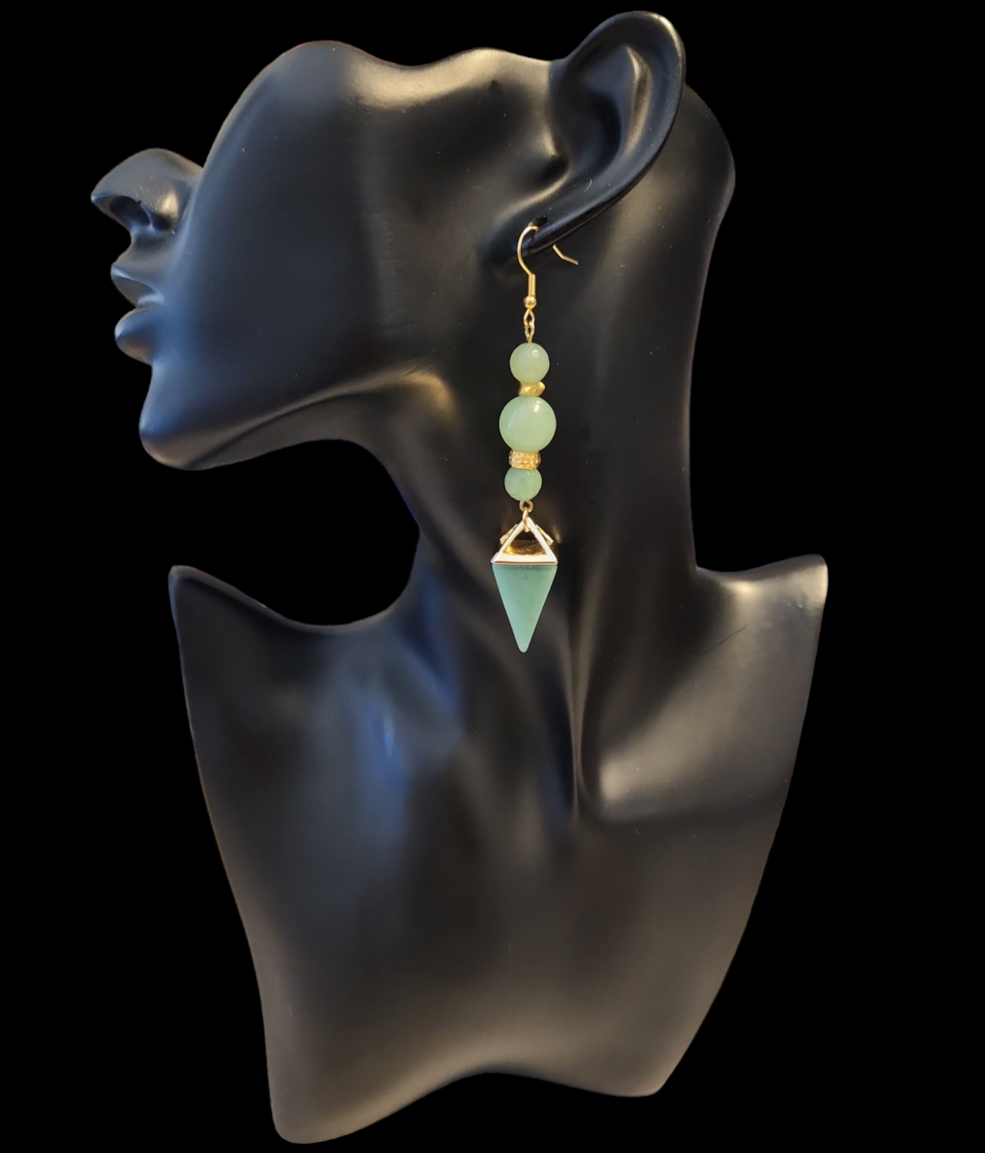 "ON POINTE" Gold tone drop earrings