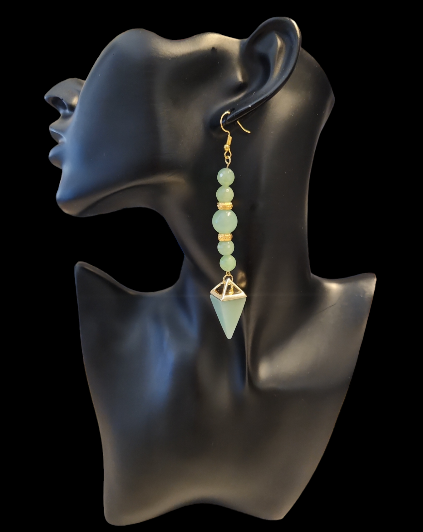 "ON POINTE" Gold tone drop earrings