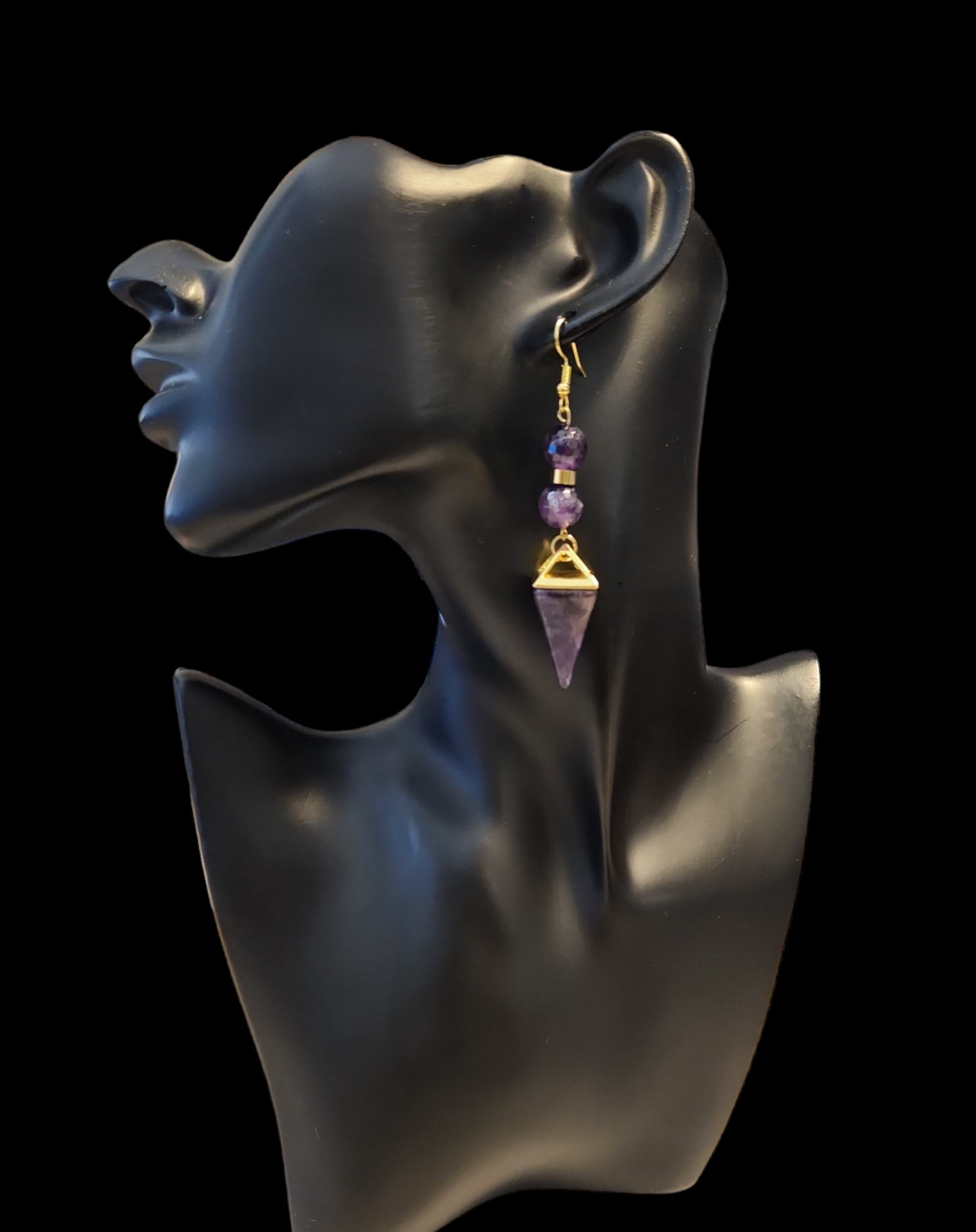 "ON POINTE" Gold tone drop earrings