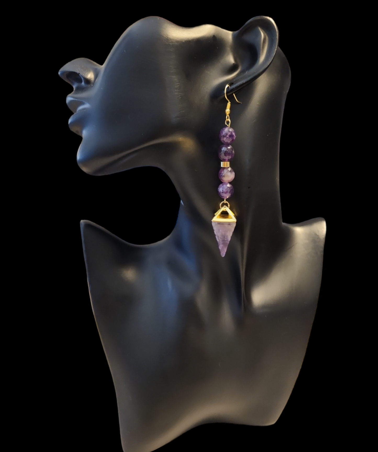 "ON POINTE" Gold tone drop earrings