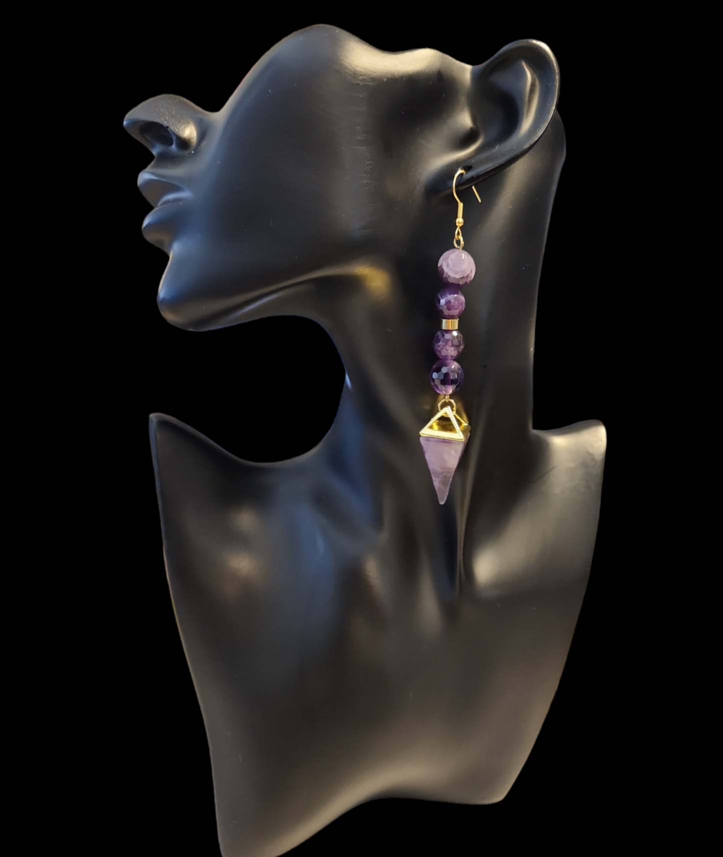 "ON POINTE" Gold tone drop earrings