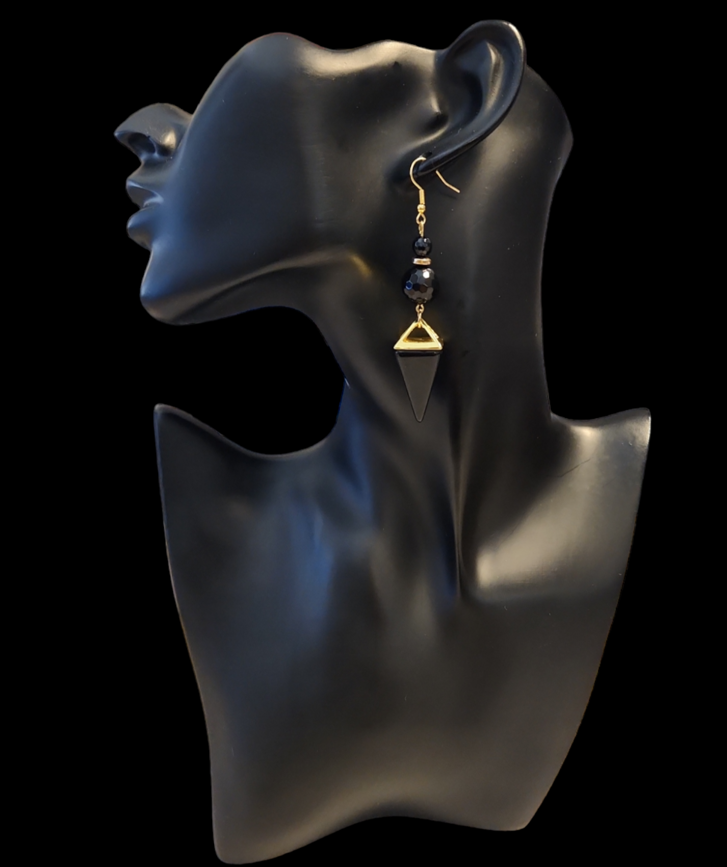 "ON POINTE" Gold tone drop earrings