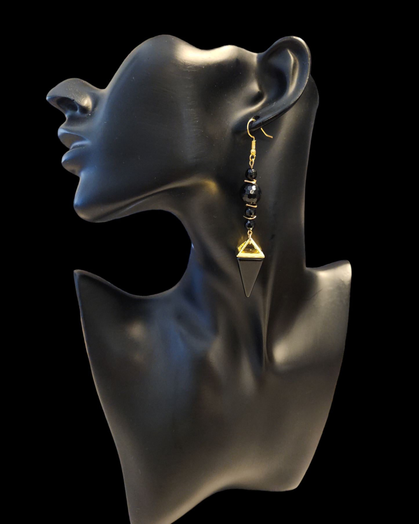 "ON POINTE" Gold tone drop earrings