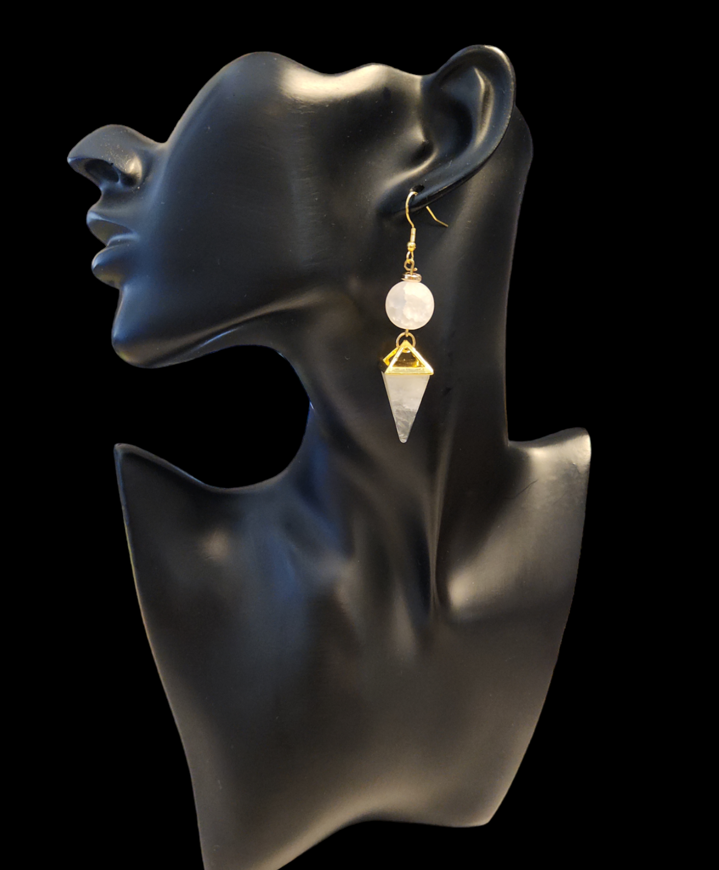 "ON POINTE" Gold tone drop earrings