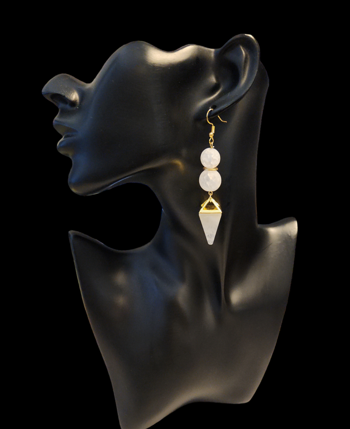 "ON POINTE" Gold tone drop earrings