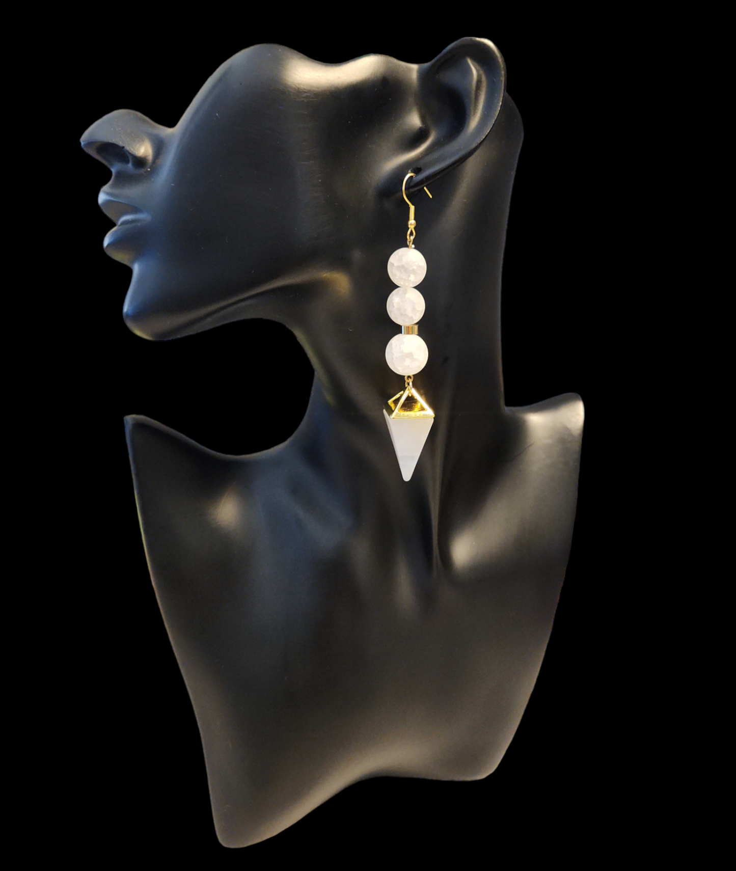 "ON POINTE" Gold tone drop earrings