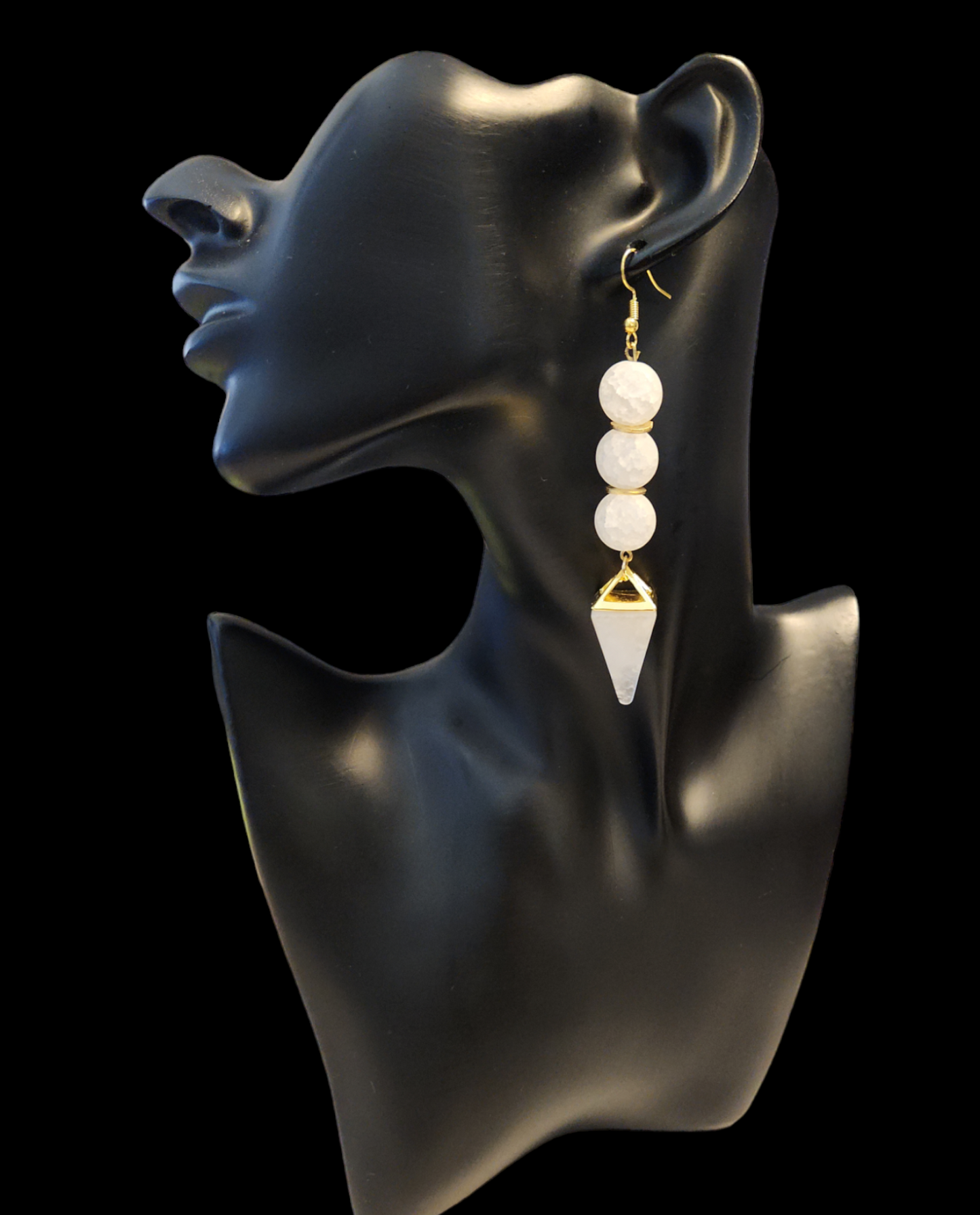 "ON POINTE" Gold tone drop earrings