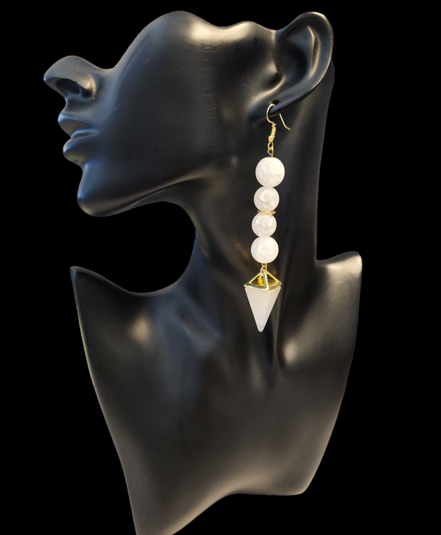 "ON POINTE" Gold tone drop earrings