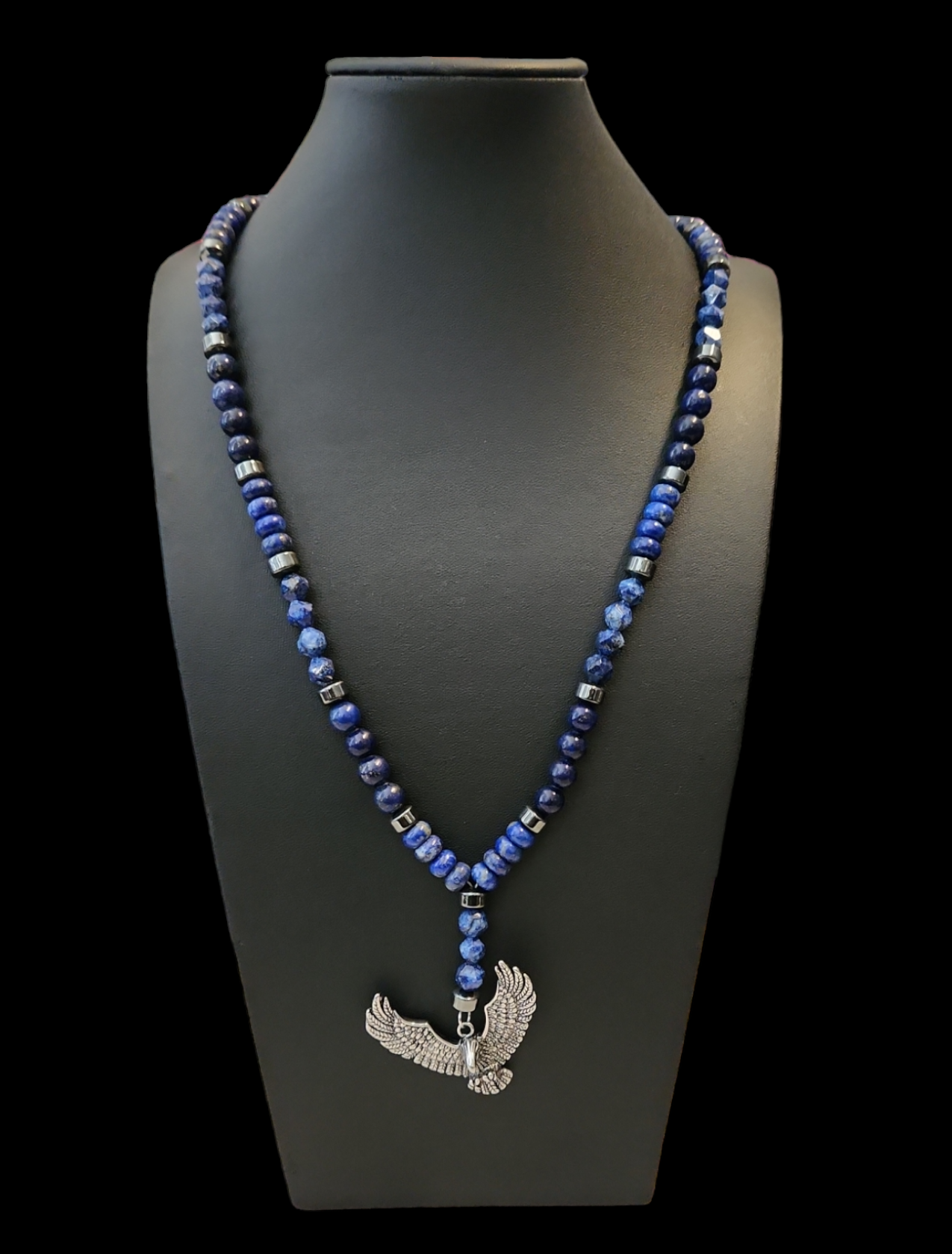 Lapis Lazuli Eagle "Y" Necklace