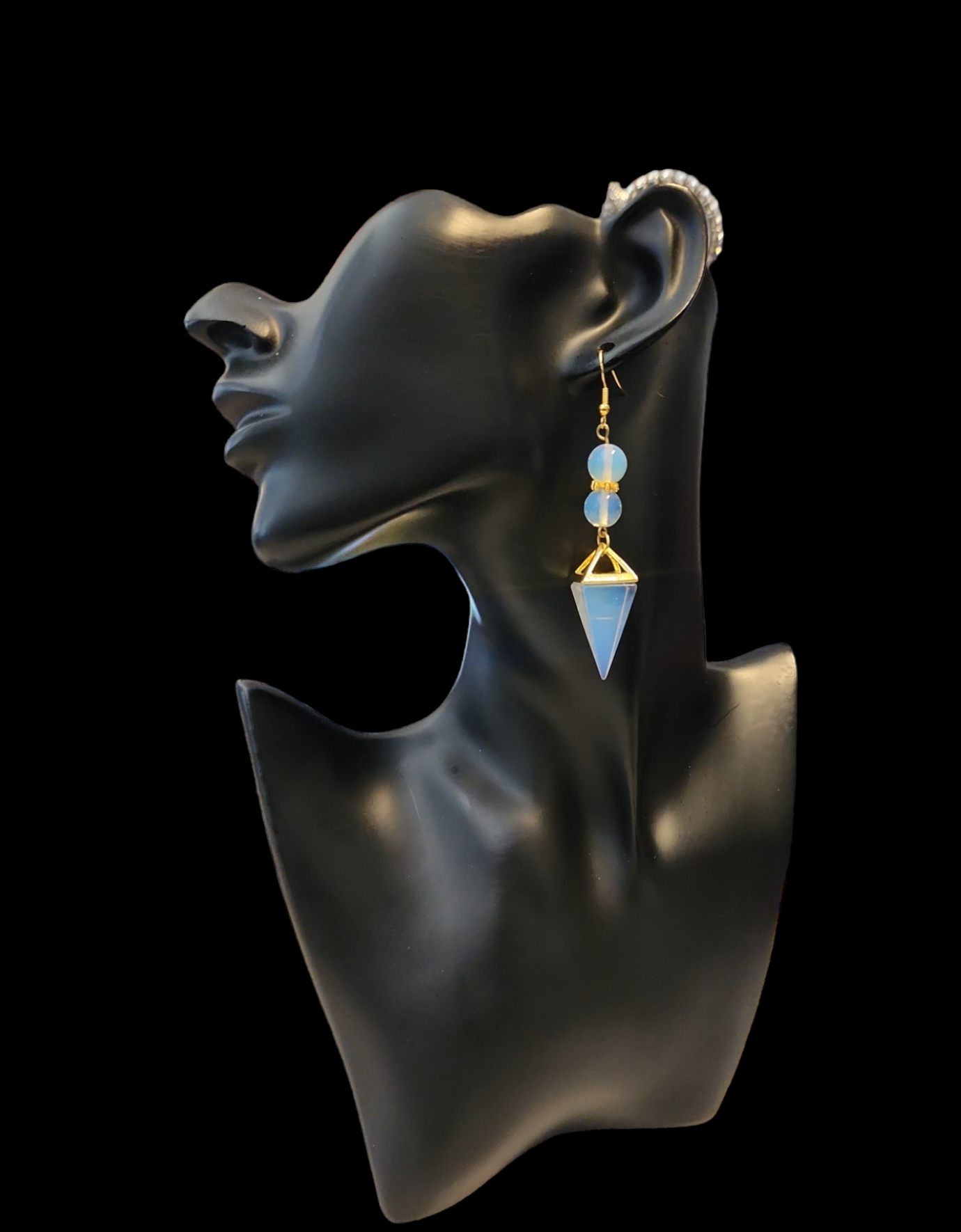 "ON POINTE" Gold tone drop earrings