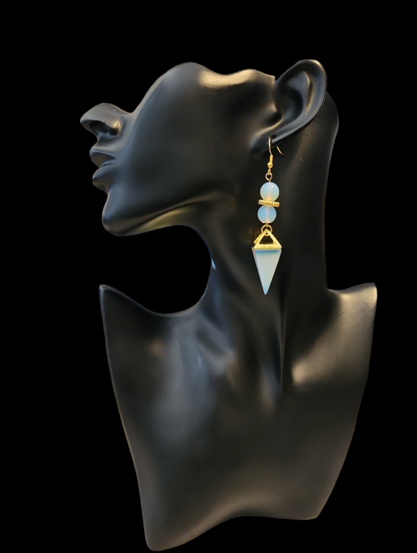 "ON POINTE" Gold tone drop earrings