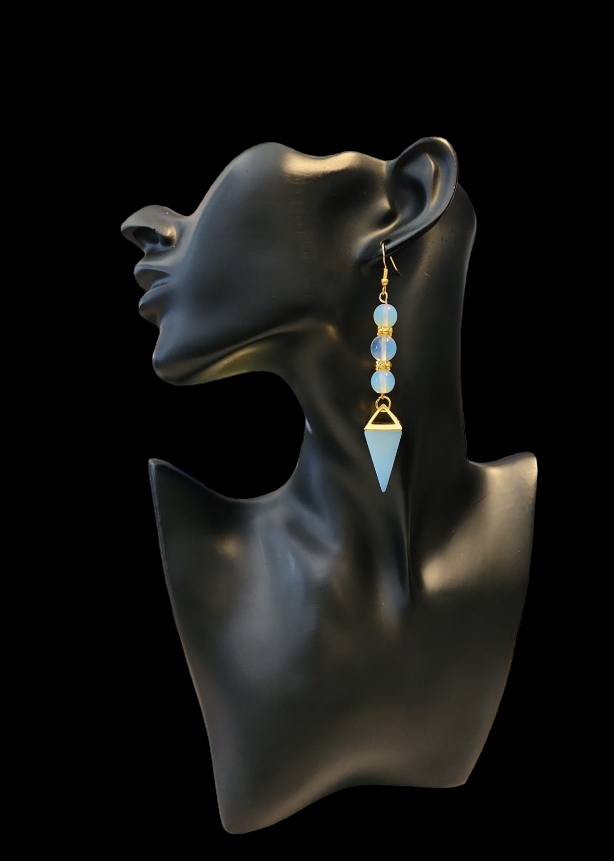 "ON POINTE" Gold tone drop earrings