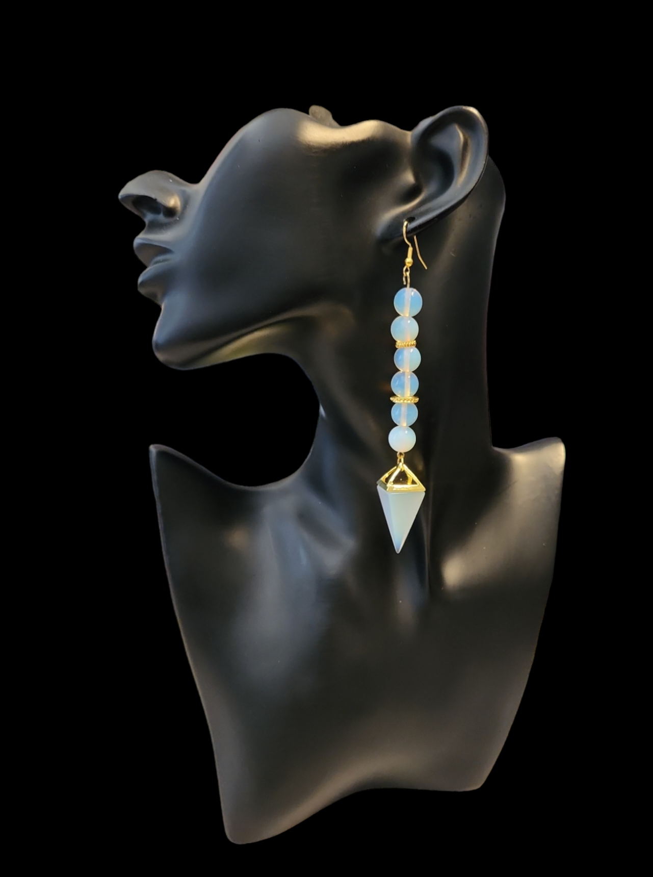 "ON POINTE" Gold tone drop earrings