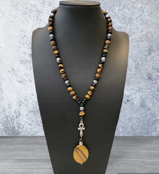 Ankh, Tiger's eye necklace