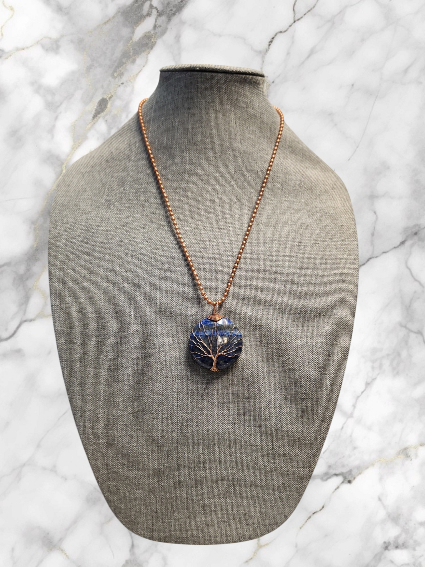 Lapis Lazuli Copper wrapped necklace