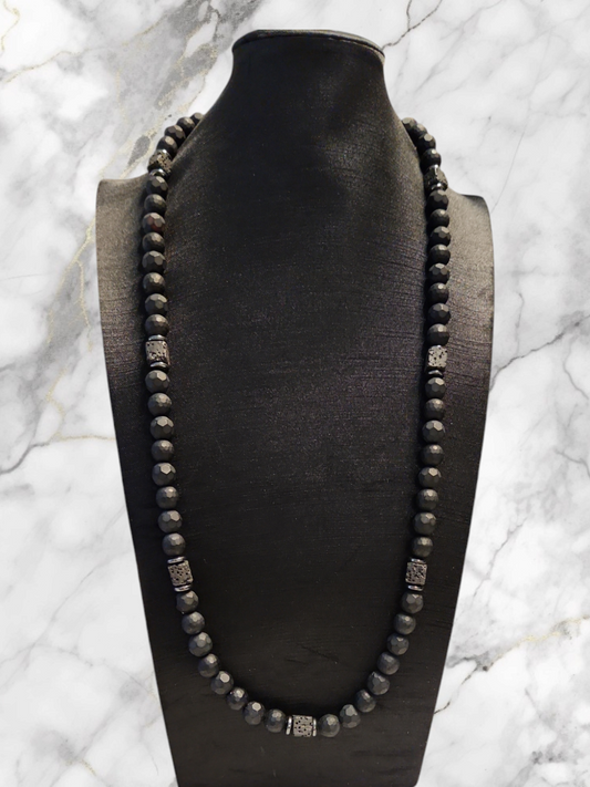 Fancy Matte Black Onyx Necklace