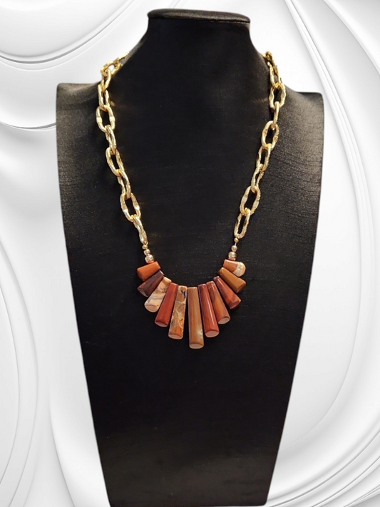 Red Jasper Fan Necklace