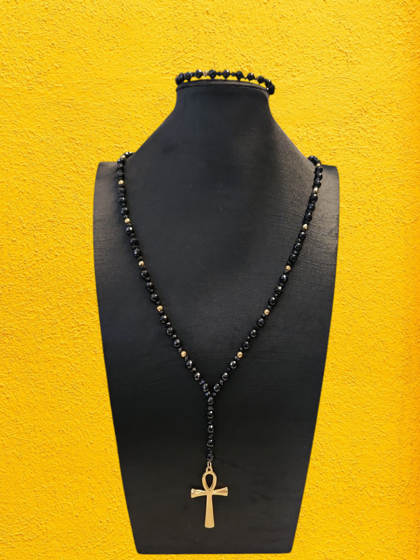 Ankh & Onyx "Y" necklace set