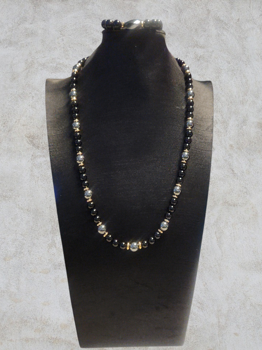 Onyx & Hematite elegance set