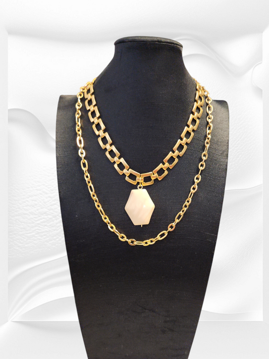 Peruvian Opal Choker Double Chain