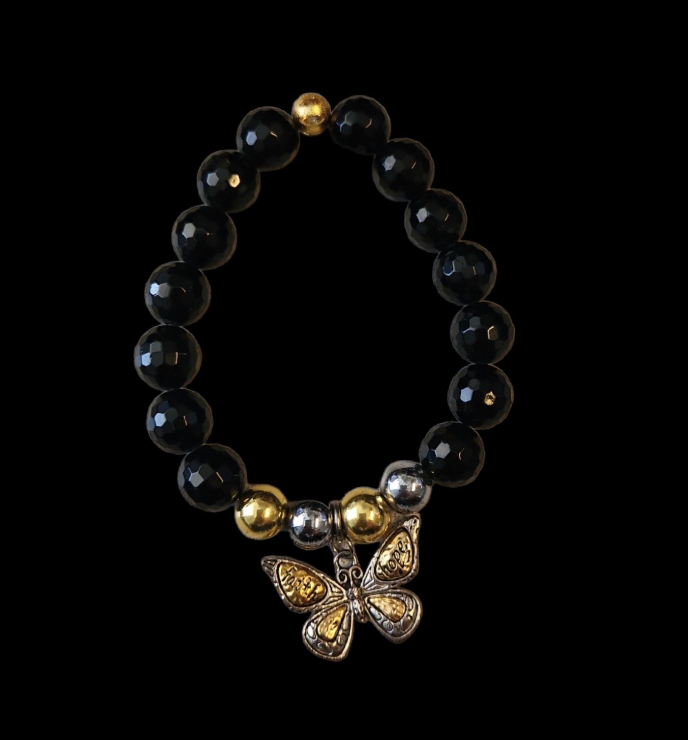 Black Tourmaline Butterfly Bracelet