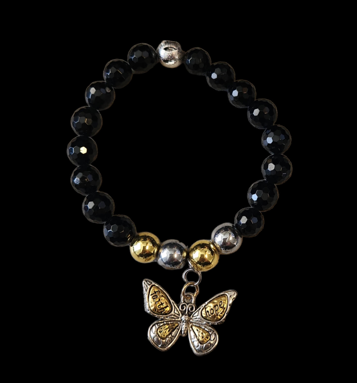 Black Tourmaline Butterfly Bracelet